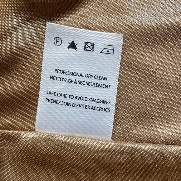 Jenny Yoo Metallic Gold Prom Dress - Picture 12 of 13